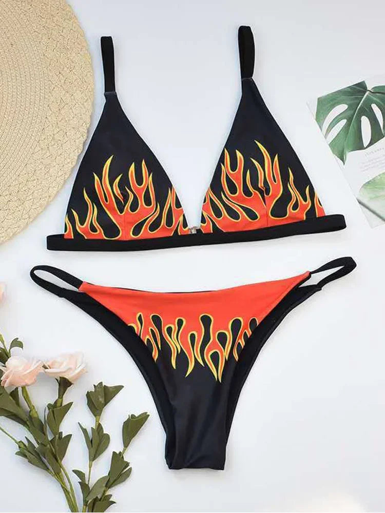 Fire Print Bikini