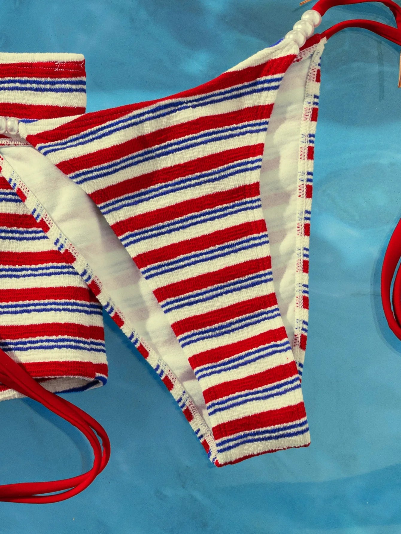 Sexy Red Striped Bikini Set