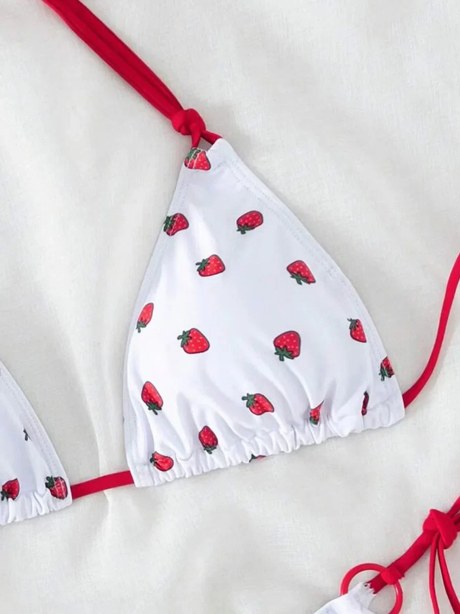 Halter Strawberry Designer Bikini