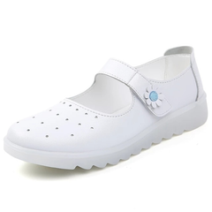 Zoe Women's White Flat Shoes for Nurse