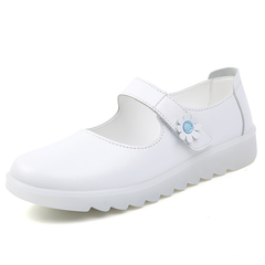 Zoe Women's White Flat Shoes for Nurse