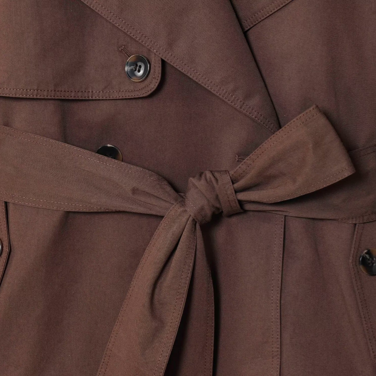 Double-Breasted Belted Trench Coat