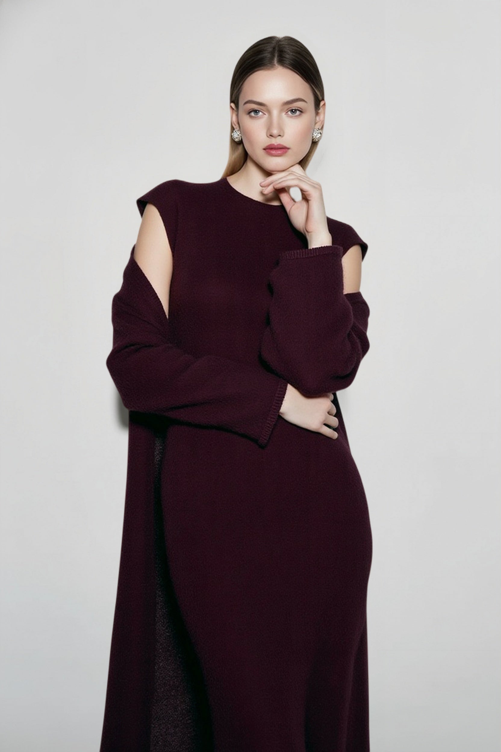 Cardigan Sleeveless Dress Knit Set