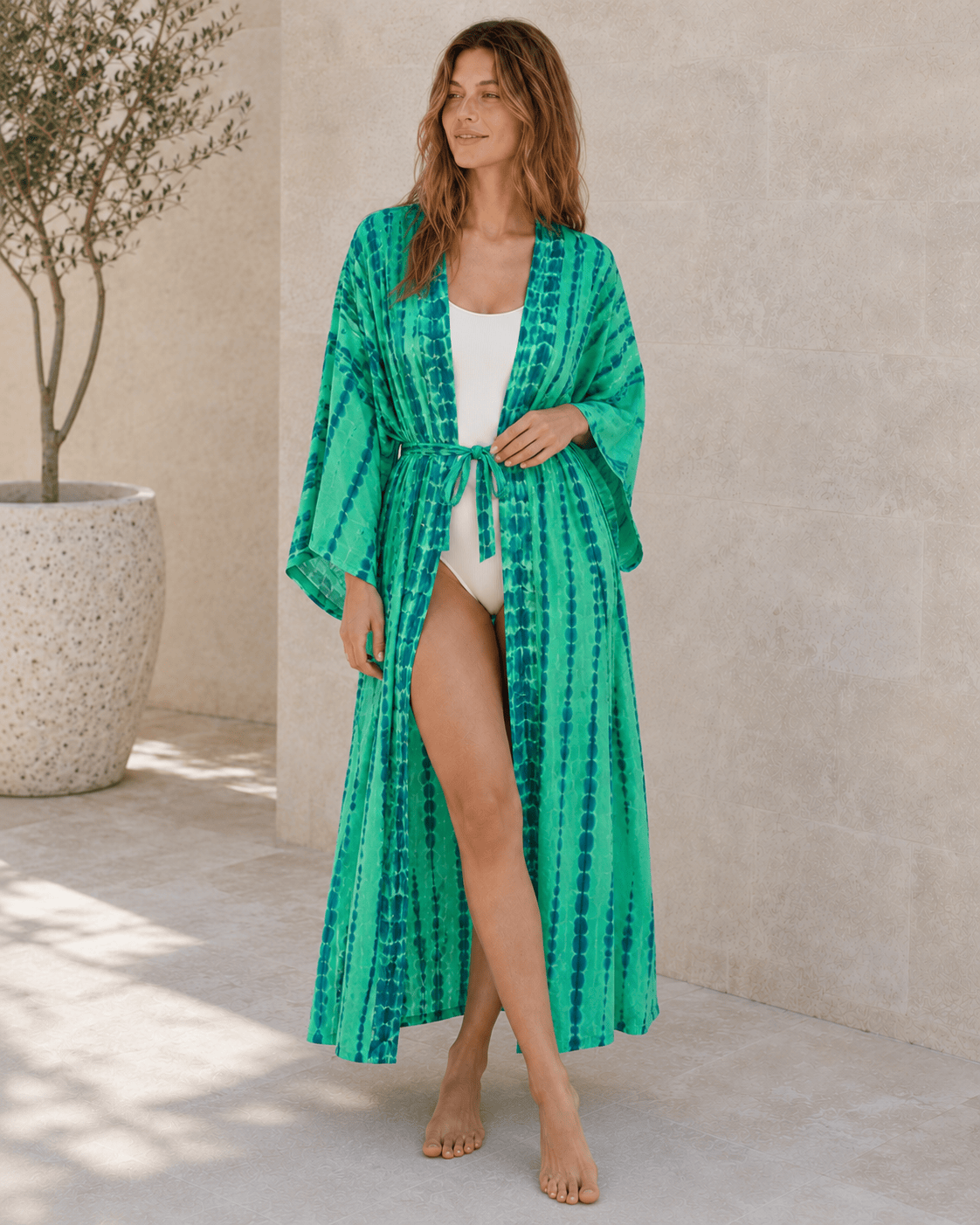 Tie Dye V-Neck Beach Cover Up
