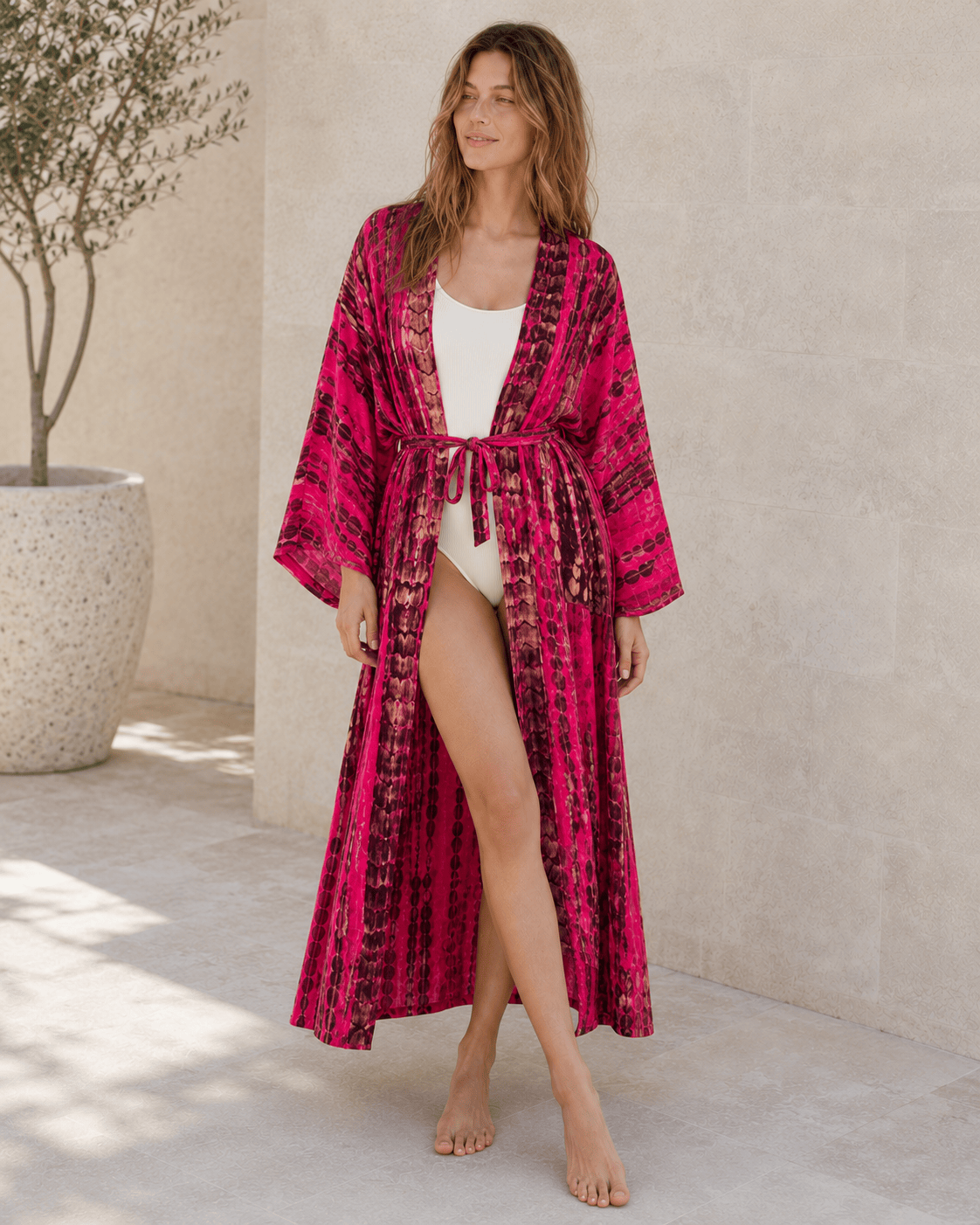 Tie Dye V-Neck Beach Cover Up