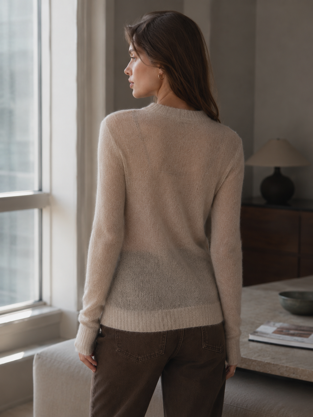 Mohair Round Neck Knit Top