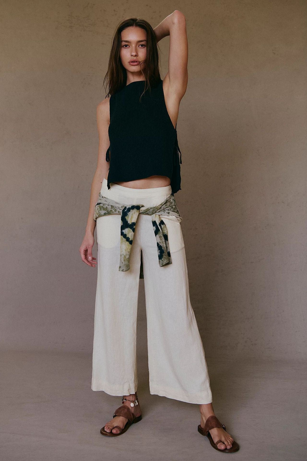 Knit Top With Side Tie Detail