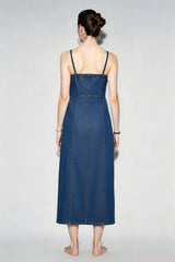 Sleeveless Washed Denim Dress