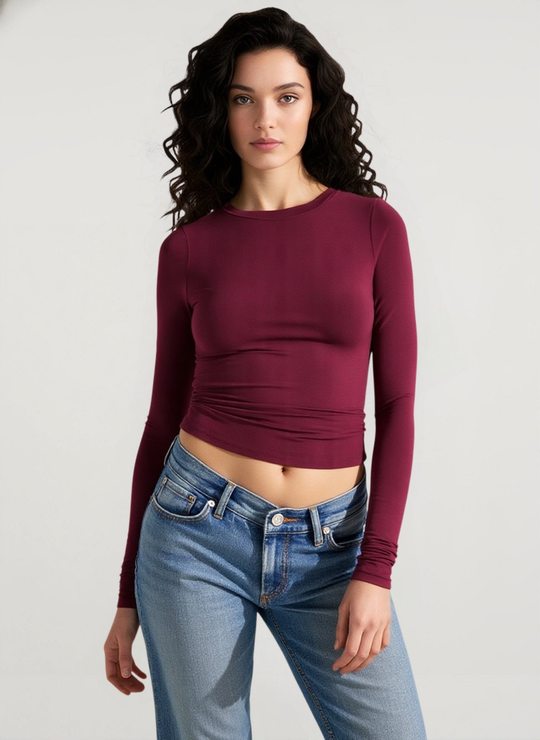 Y2K Cutout Backless Slim Long Sleeve Crop Top
