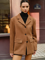 Suede Button Lapel Blazer