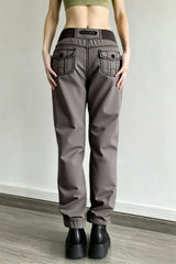 Multi Pocket Low Waist Bootcut Jeans