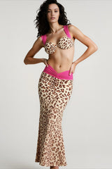 Sexy Contrast Print Tie Top Vacation Set