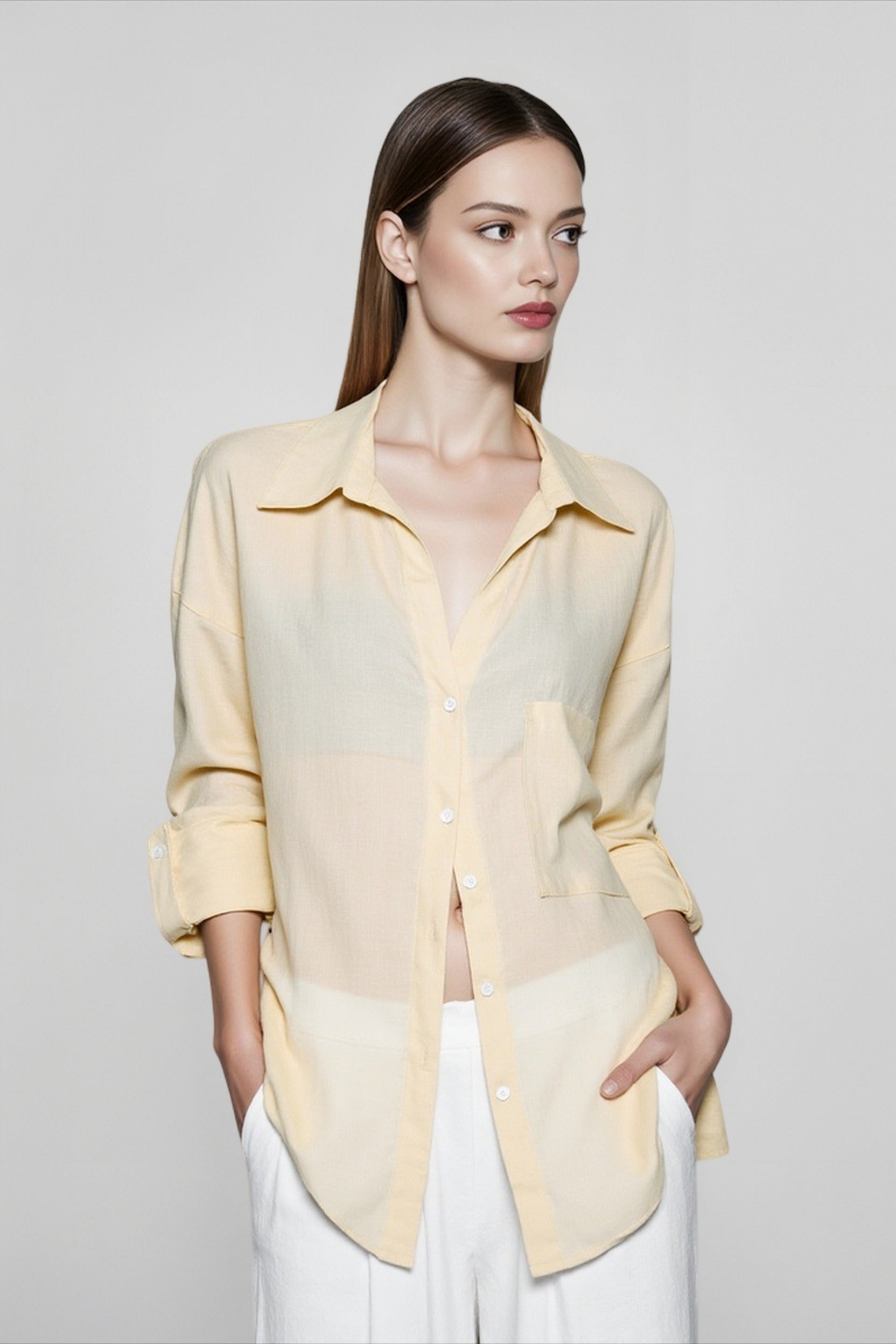 Pure Linen Casual Relaxed Blouse
