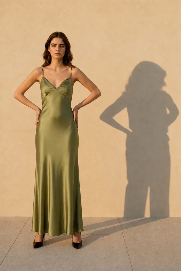 Satin Backless Tie Party Dress