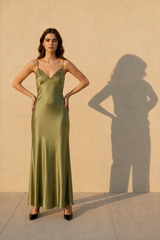 Satin Backless Tie Party Dress
