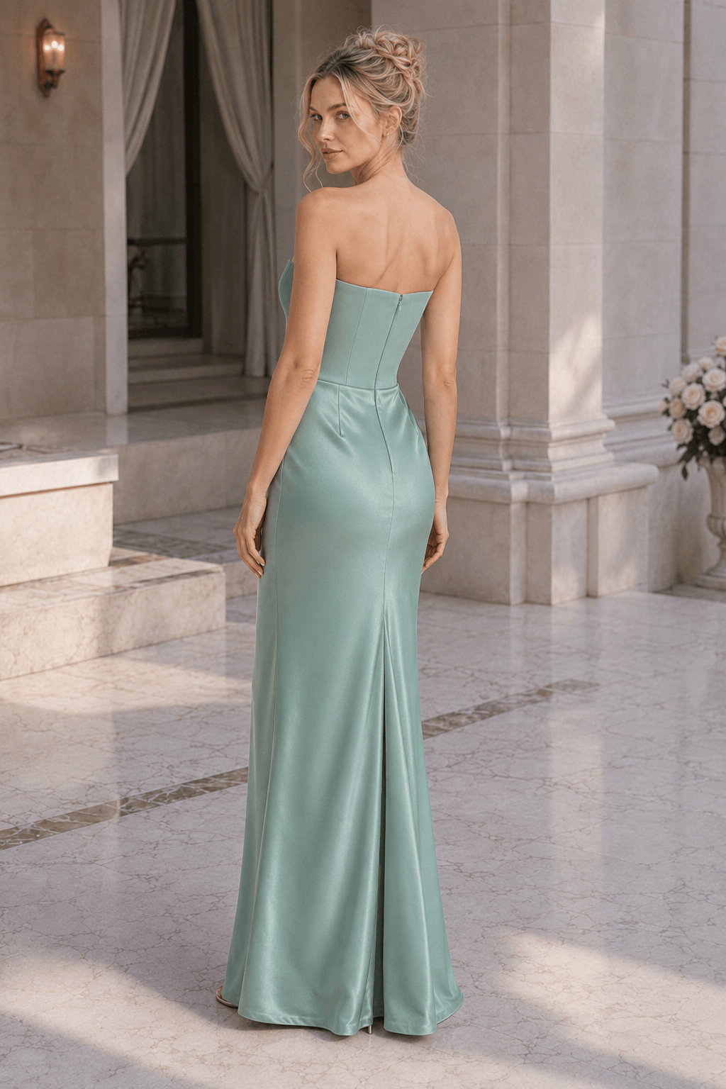 Strapless Boned Corset Bodycon Maxi Dress