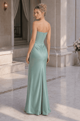 Strapless Boned Corset Bodycon Maxi Dress