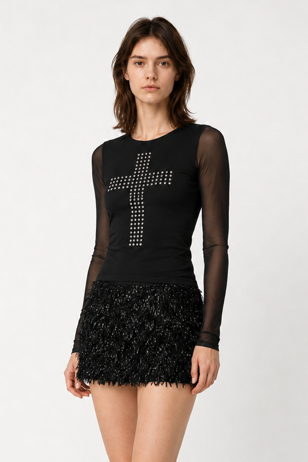 Trendy Print Sexy Slim Crew Neck Blouse