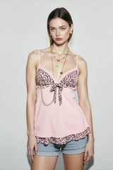 Slim Fit Leopard Panel Cami Top