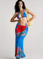 Boho Print Tie Waist Vacation Skirt