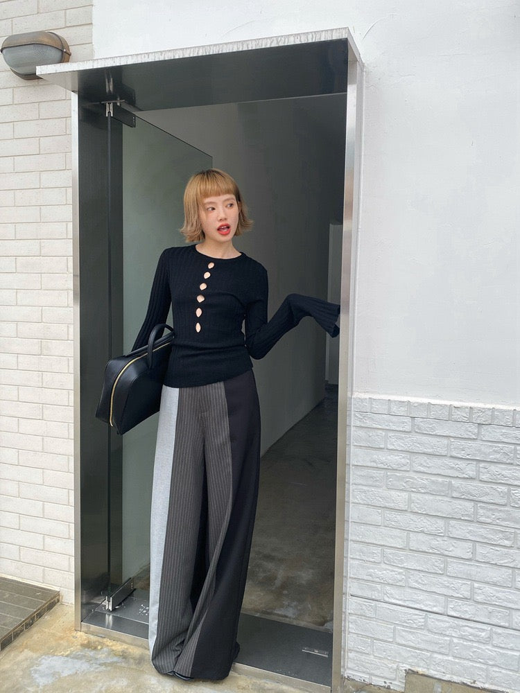 Hollow Knit Long Sleeve Sweater