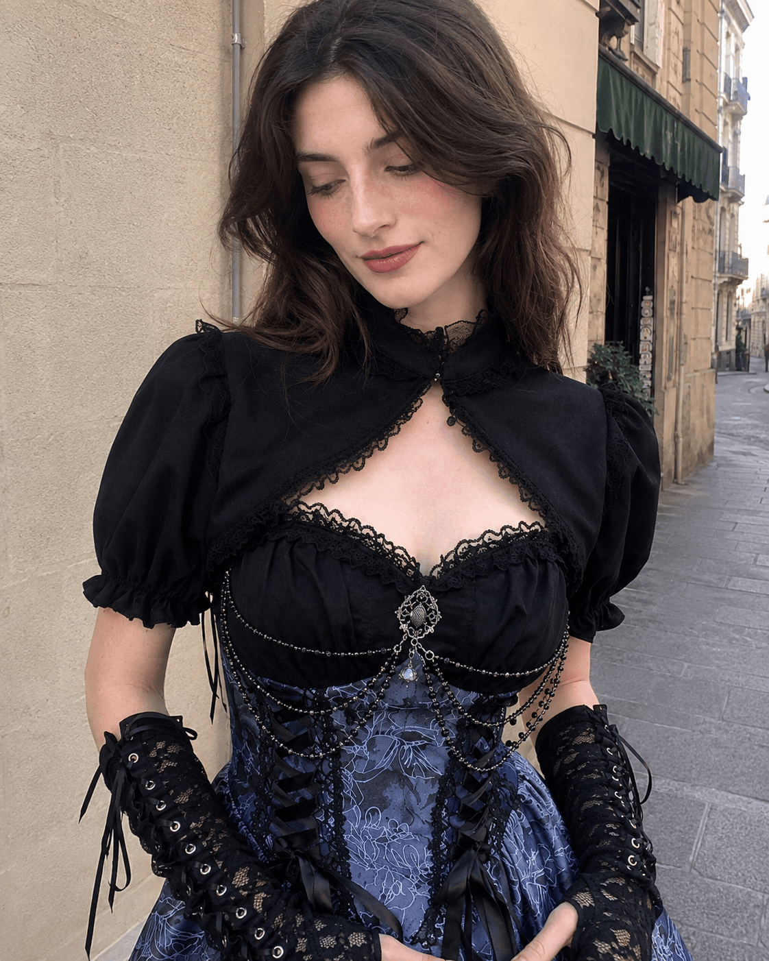 Halloween Two-Tone Jacquard Gothic Dress
