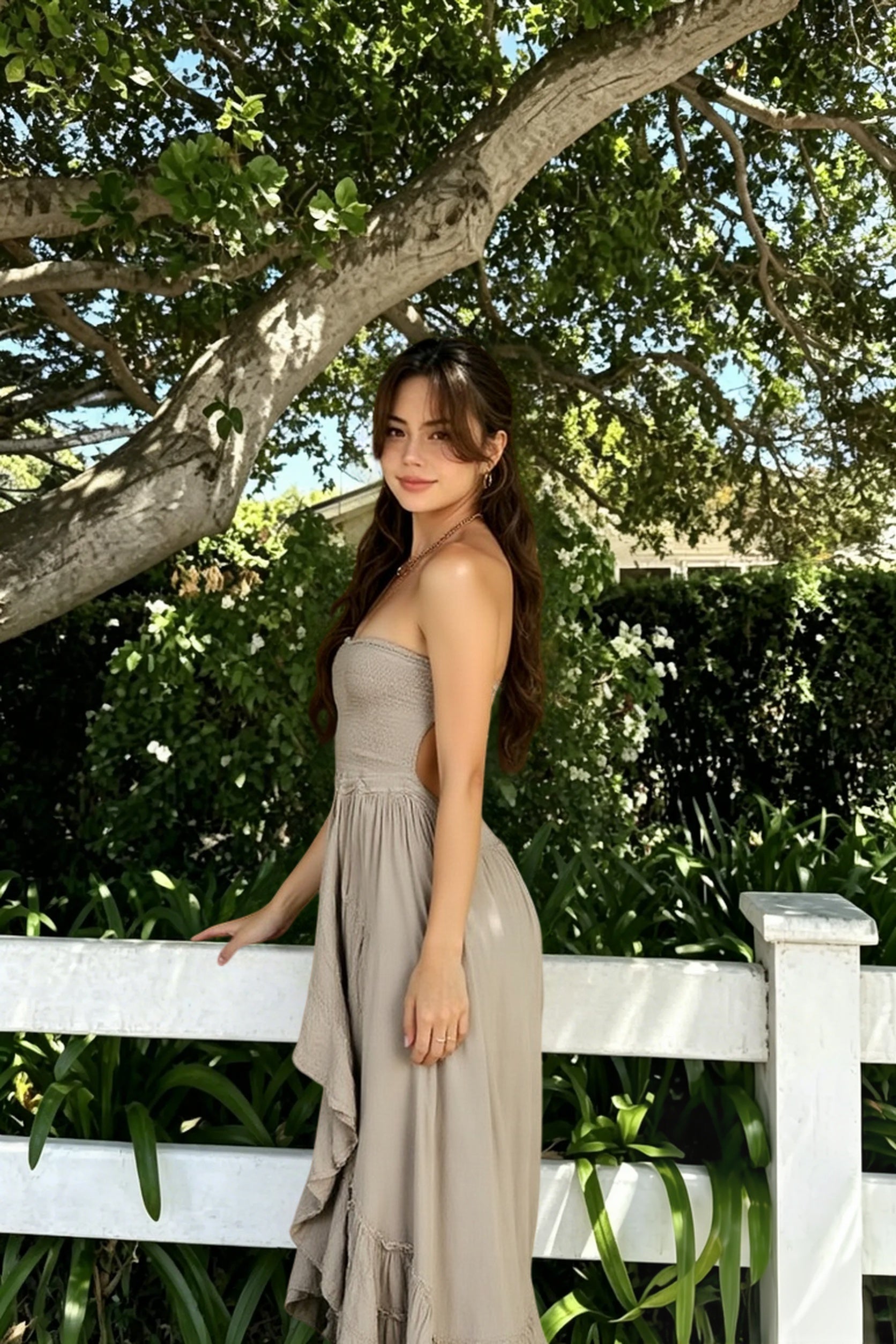Backless Bohemian Beach Cotton Maxi Boho Dress