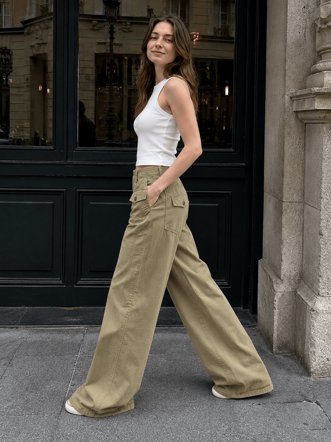 Vintage Draped Cuffed Cargo Pants