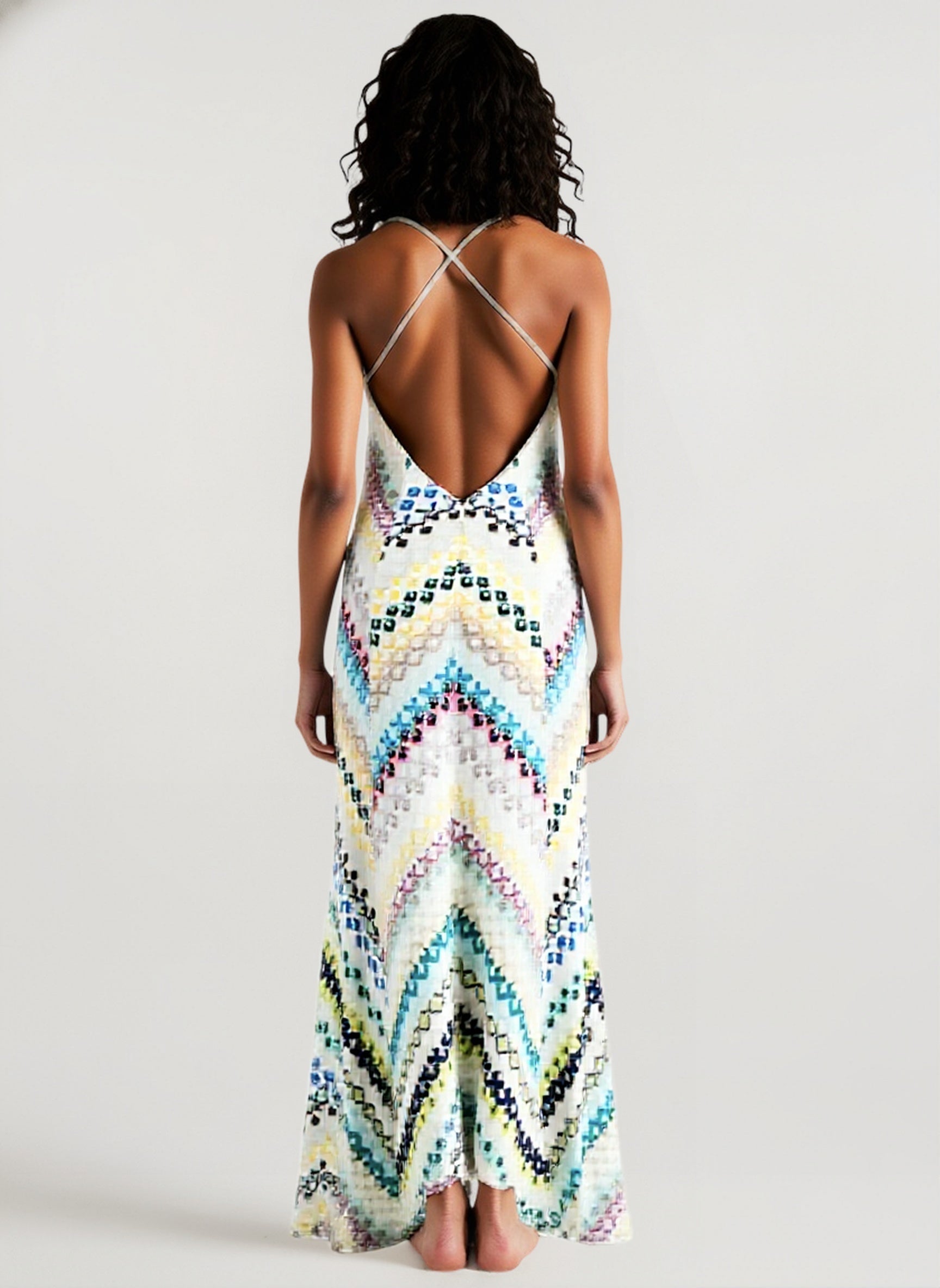 Boho Bodycon V Neck Cami Vacation Dress