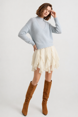 Romantic Ruffled Asymmetrical Chiffon Mini Skirt