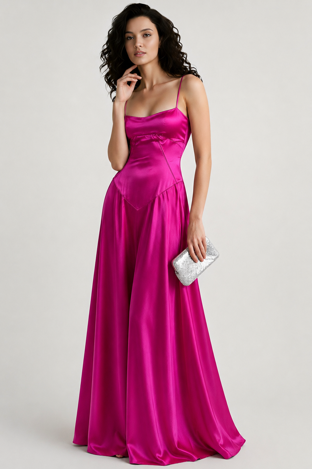 Sexy Cami Slim Fit Back Tie Long Prom Dress