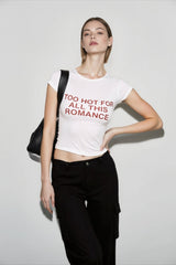 Contrast Letter Print Cropped T-shirts