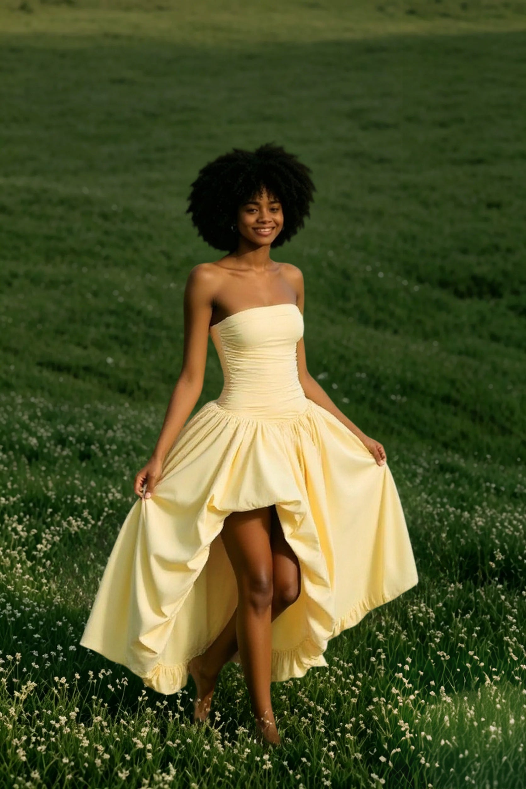 Solid Color Tie Front Bodycon Prom Dress
