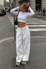 Fashionable Low-Waisted Drawstring Cargo Pant