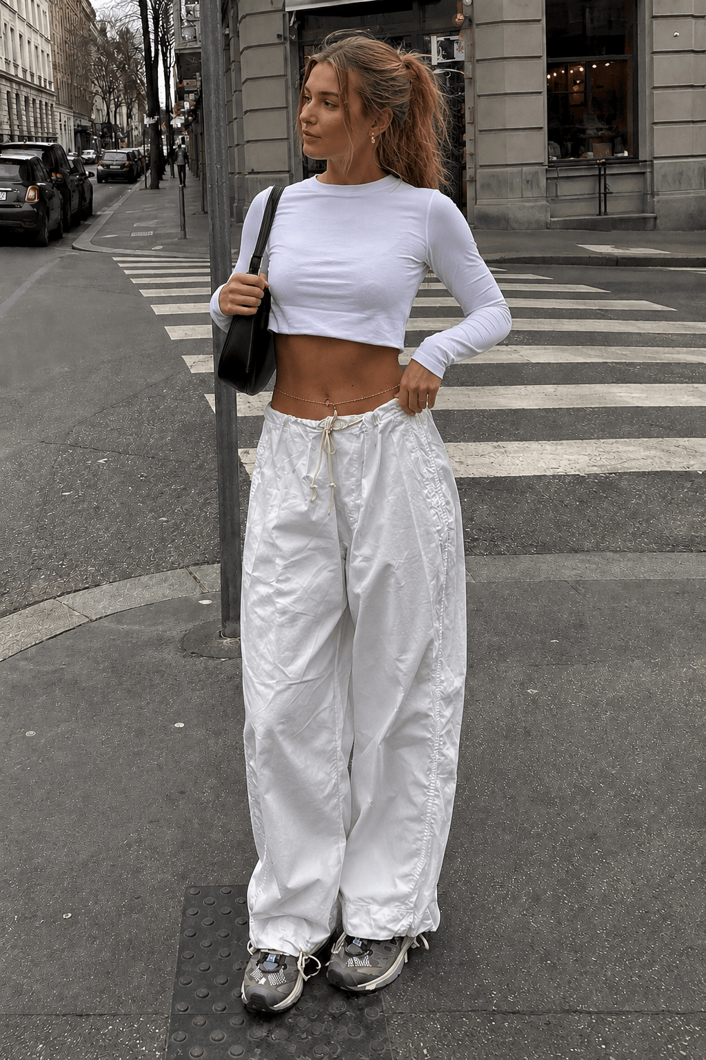 Fashionable Low-Waisted Drawstring Cargo Pant