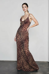 Leopard Low Back Slip Dress