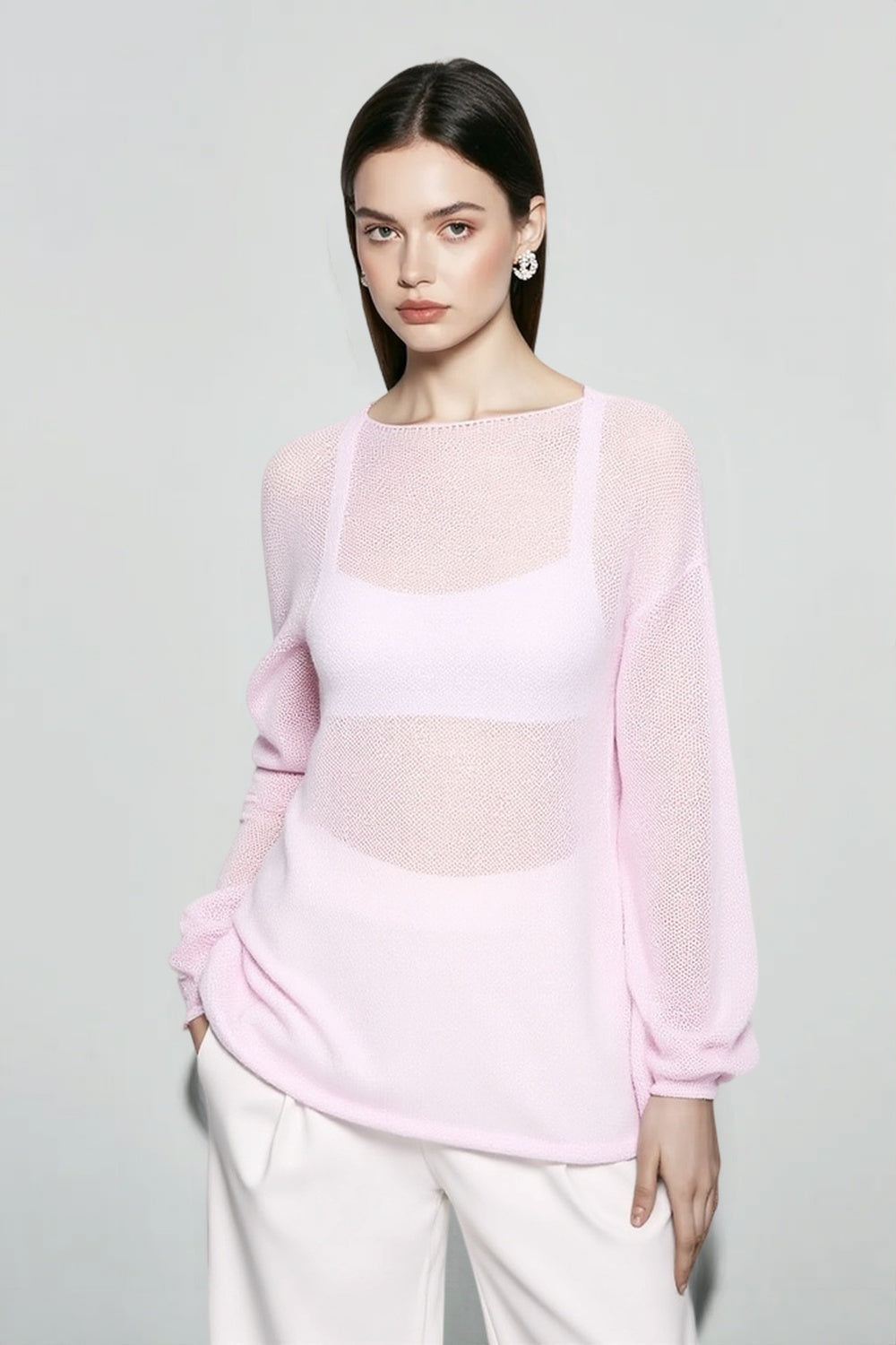 Lightweight Hollow Knit Sweater