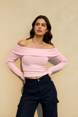 Off Shoulder Long Sleeve Sweater