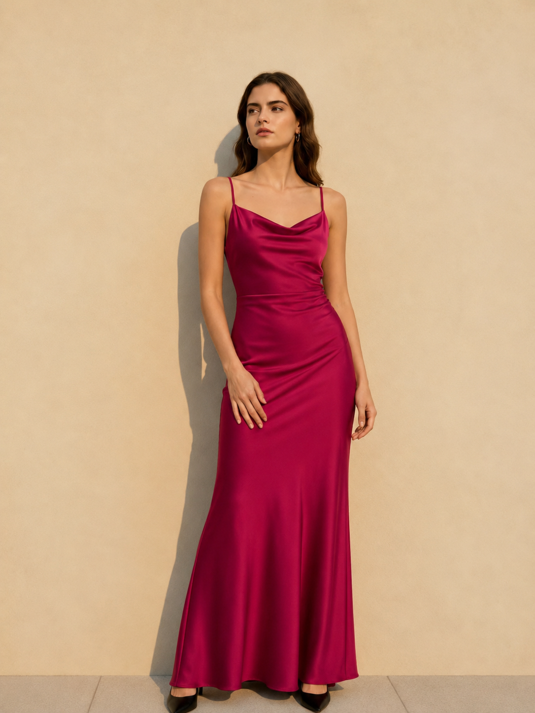Satin Cami Backless Sexy Slim Fit Prom Dress