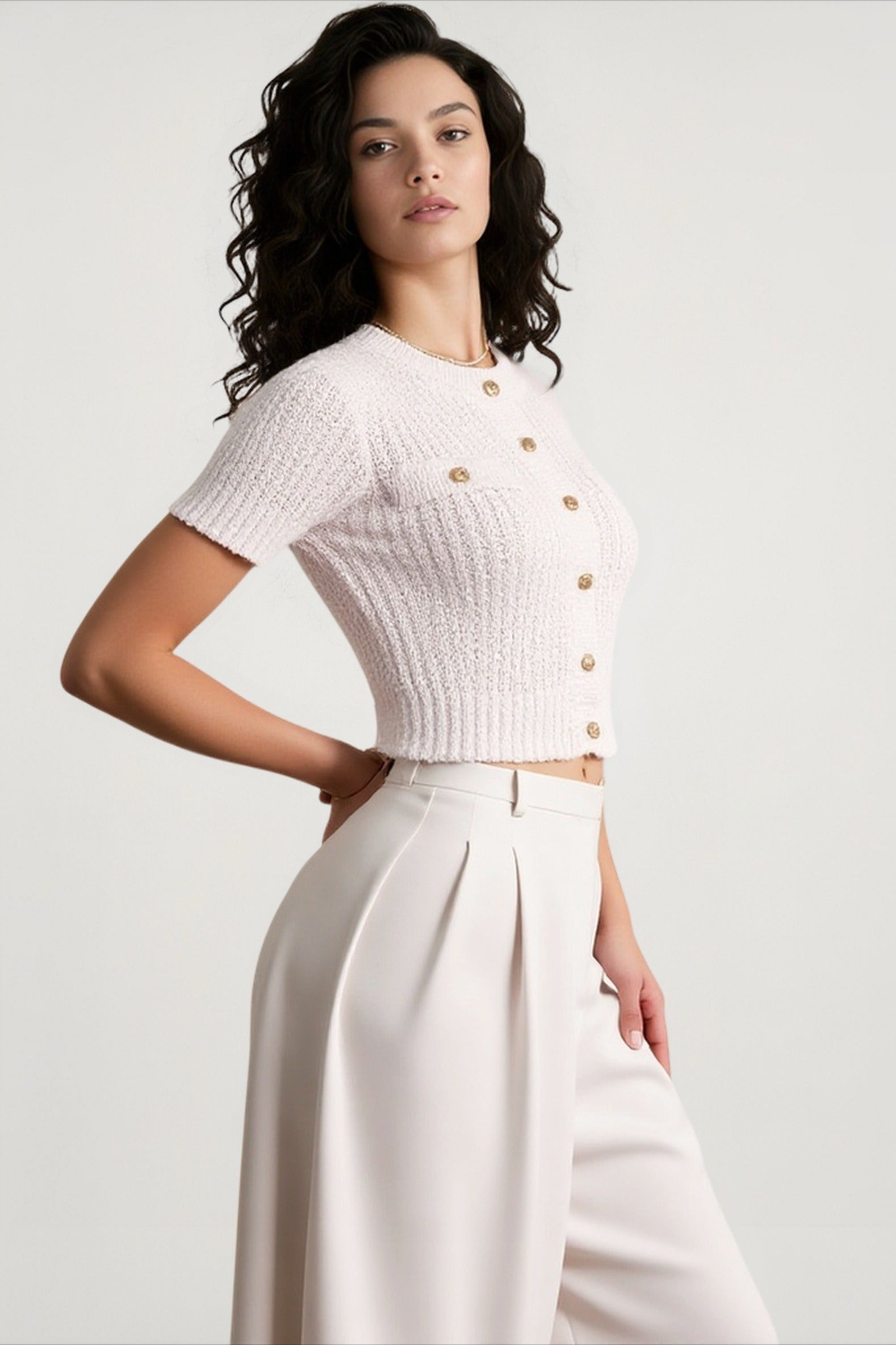 Single-Breasted Knitted Office Cardigan
