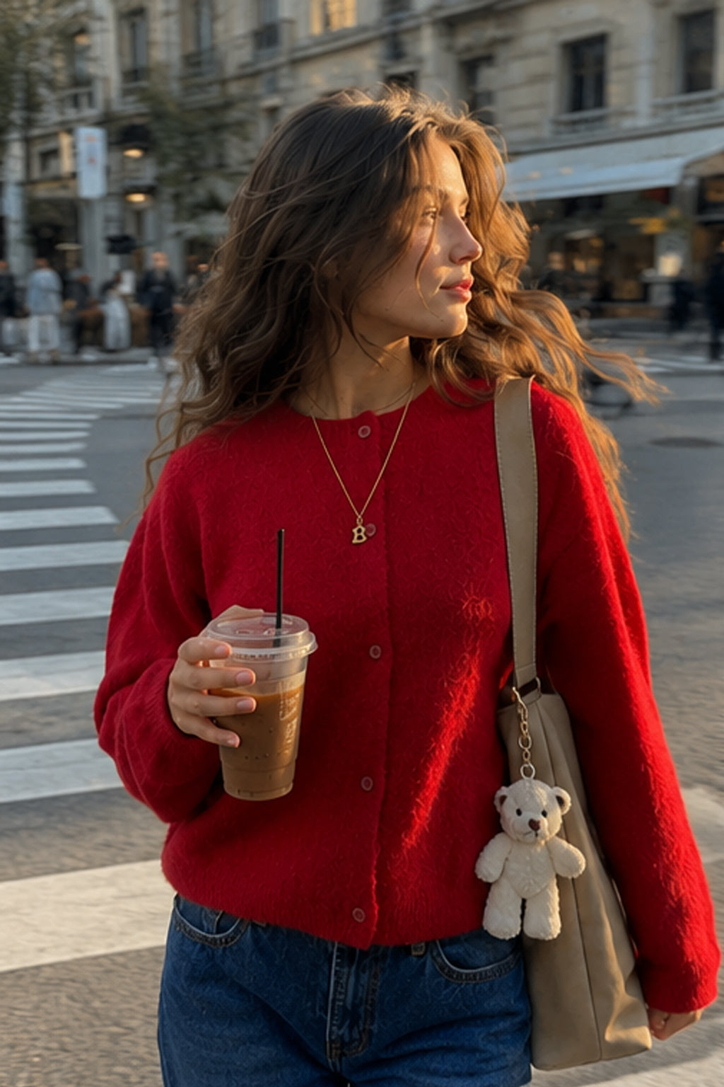 Cropped Knit Button Cardigan