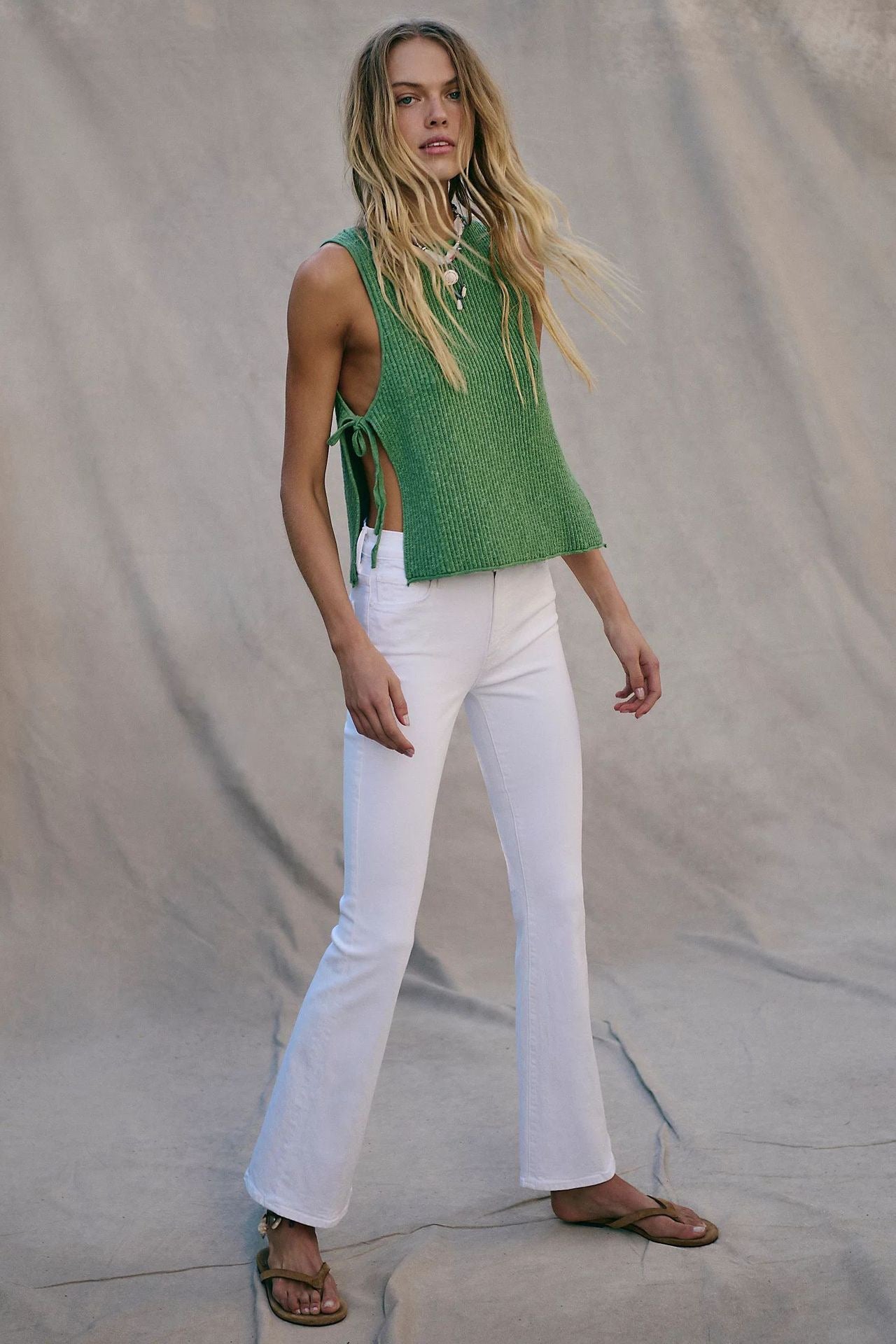 Knit Top With Side Tie Detail