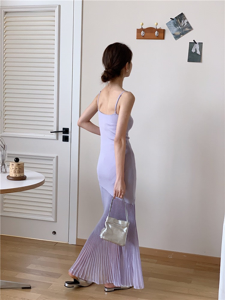 Patchwork Cami Long Sweater Dress