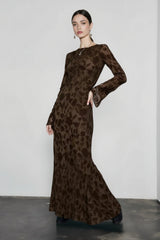 Elegant O-neck High Waist Evening Party Streetwear Maxi Dress