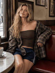 Plaid Collared Asymmetrical Chic Blouse