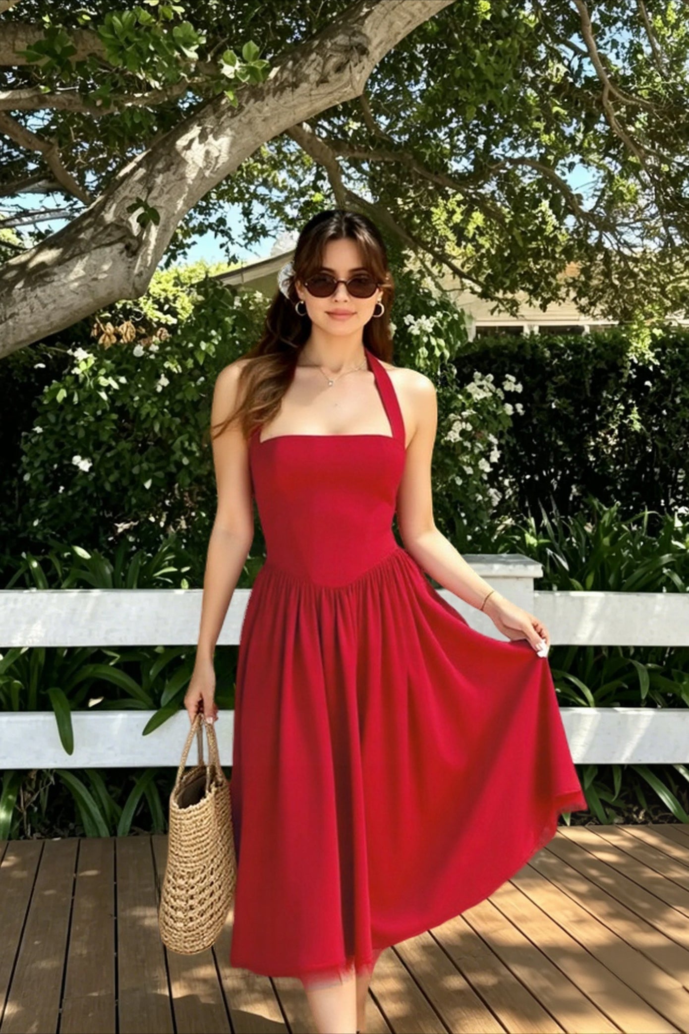 Tie-Waist Puff Party Dress