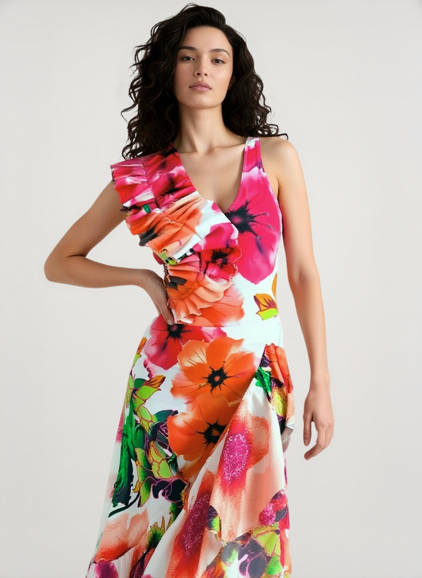 Off Shoulder Print Sarong Two Piece Set