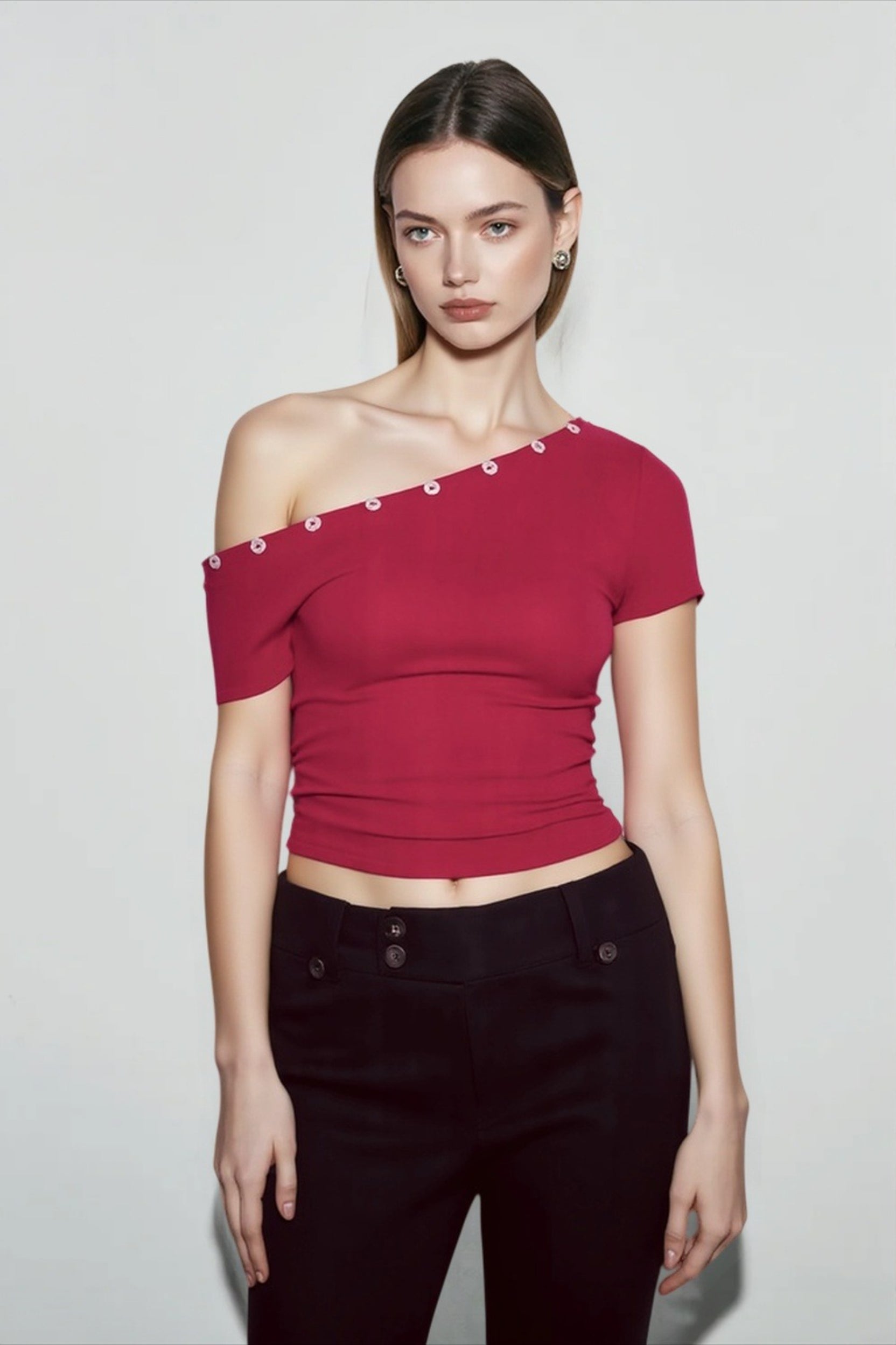 Off Shoulder Cinched T-shirts