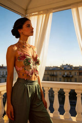 Butterfly Crystal Embroidery Cami Top