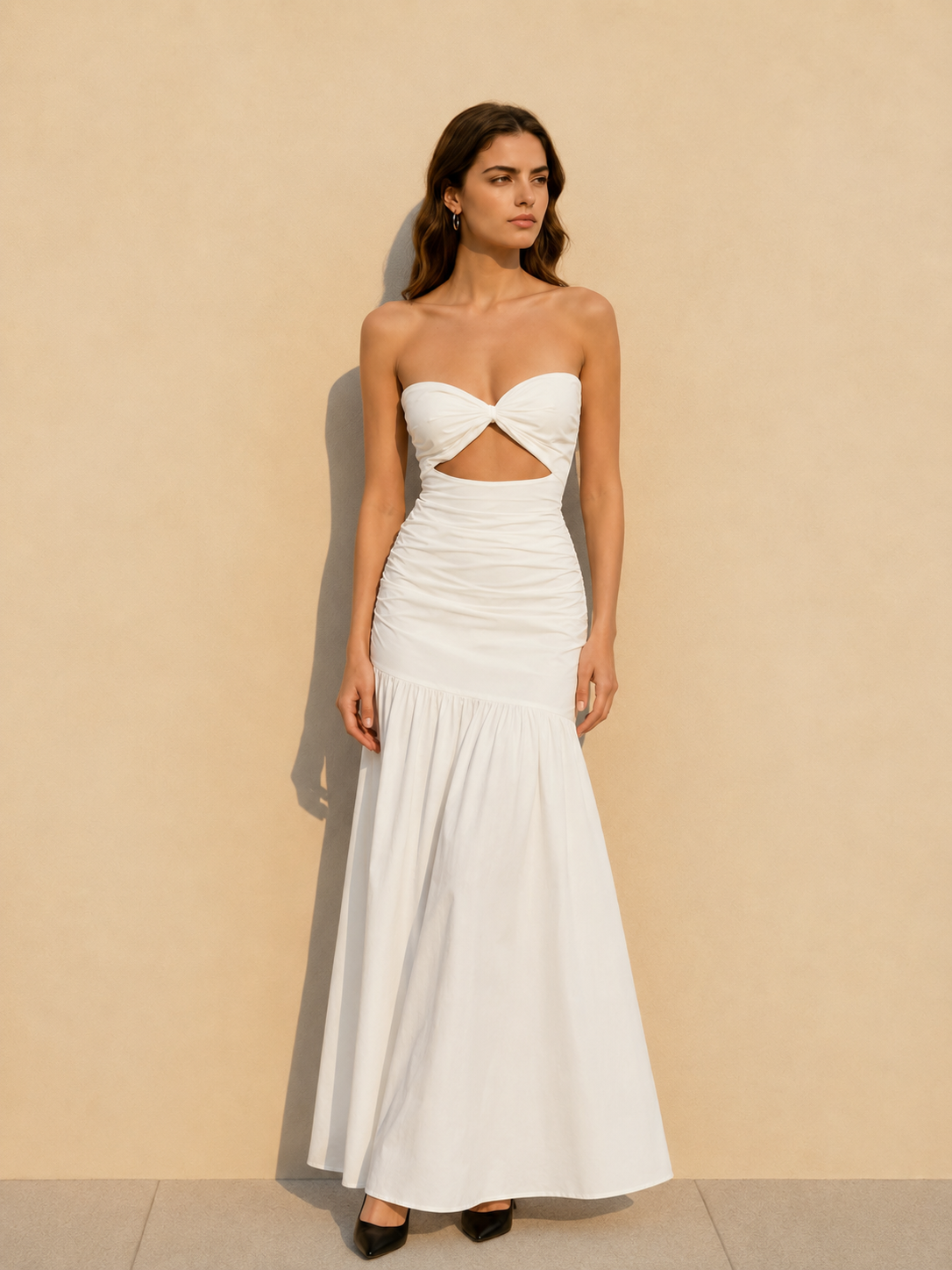 Cutout Strapless Beach Party Dress
